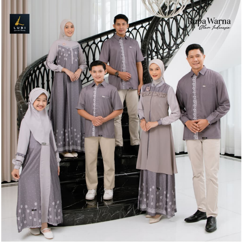 SARIMBIT KELUARGA ARUNIKA LILAC BY LUBI FASHION KOKO KEMEJA AYAH LENGAN PANJANG PENDEK GAMIS WANITA 