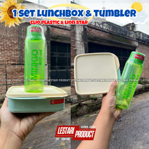 1 SET LUNCHBOX CLIO & TUMBLER MINIGO | BELI LUNCHBOX FREE TUMBLER | WADAH MAKANAN | KOTAK MAKAN | WA