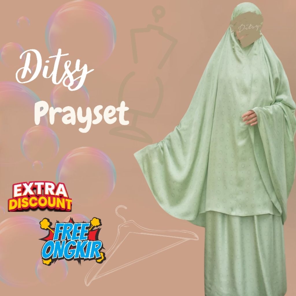 DITSY PRAYSET MUKENA JUMBO VISCOSE PREMIUM SATEEN