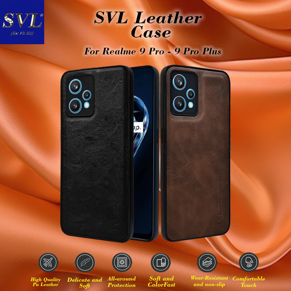 [ CUCI GUDANG ] Casing Hp Realme 9 Pro 5G Case SVL Leather Casing Slim Softcase Kulit