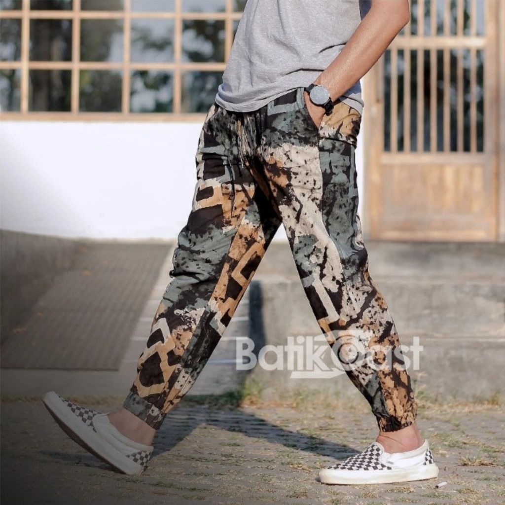 CELANA JOGER BATIK ABSTRAK PREMIUM MODEL UNISEX KODE BJ 04