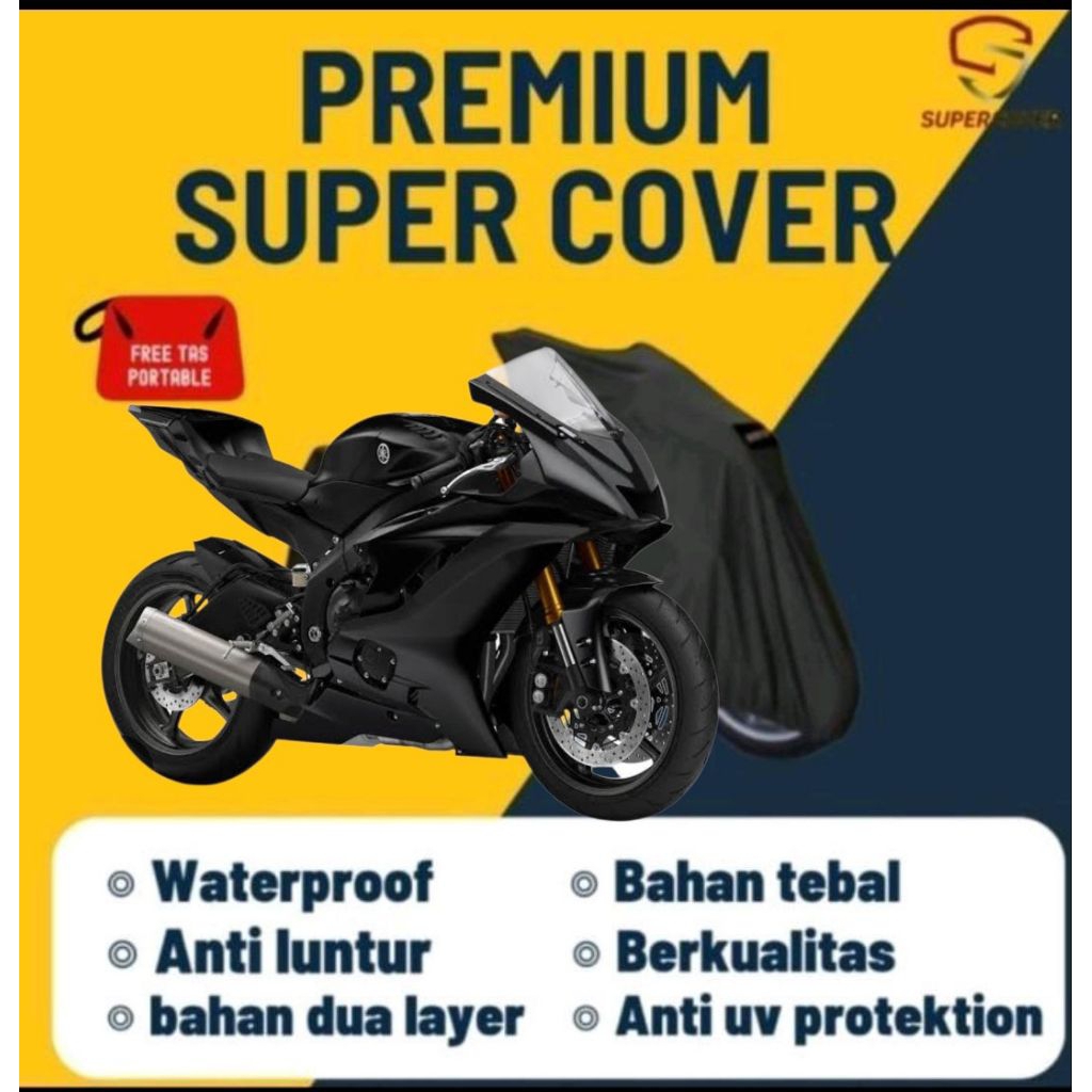 Premium Cover motor penutup sarung motor Yamaha YZF-R6 super cover tebal anti UV anti cakar kucing d