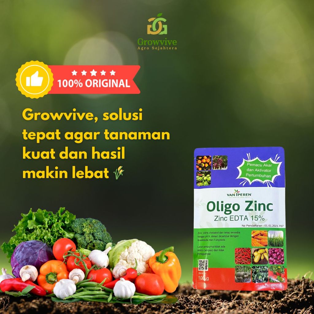 Pupuk Zinc Edta (Oligo Zn) untuk Tanaman 100 gram Pupuk Larut Air Murni untuk Meningkatkan Akar Tuna