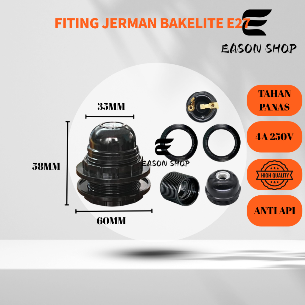 Fitting Jerman E27 / Fitting Lampu Gantung E27 / Fitting Meja E27 / fitting german / fitting mario E