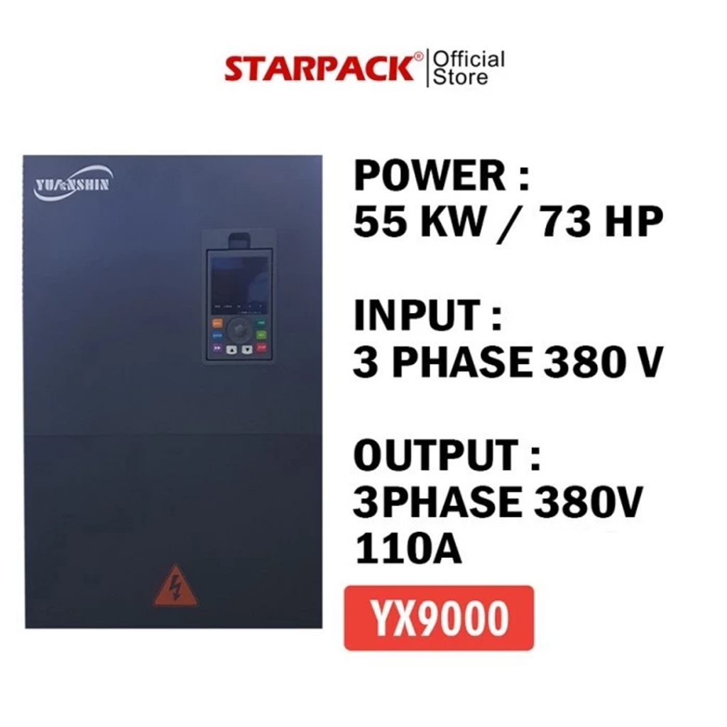 Inverter VFD Yuanshin YX9000 55 kW / 73HP Input 3Ph 380v Output 3Ph 380v