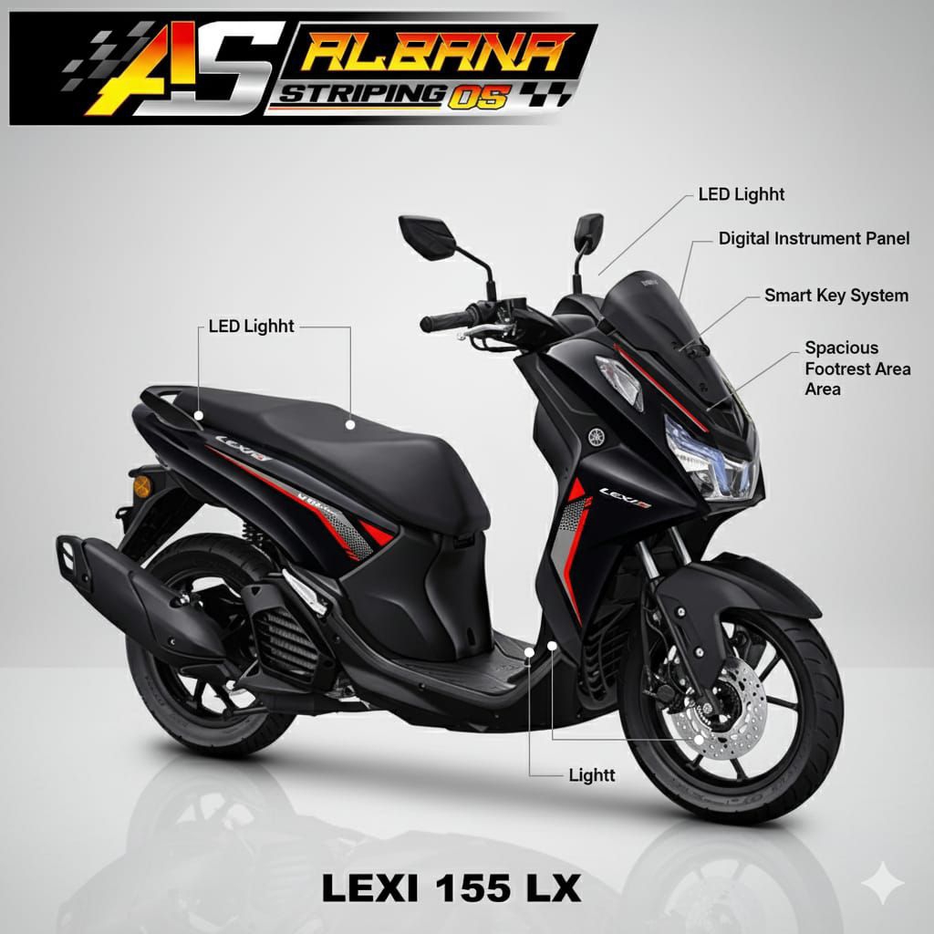 STRIPING YAMAHA LEXI 155 TRANSPARAN UV
