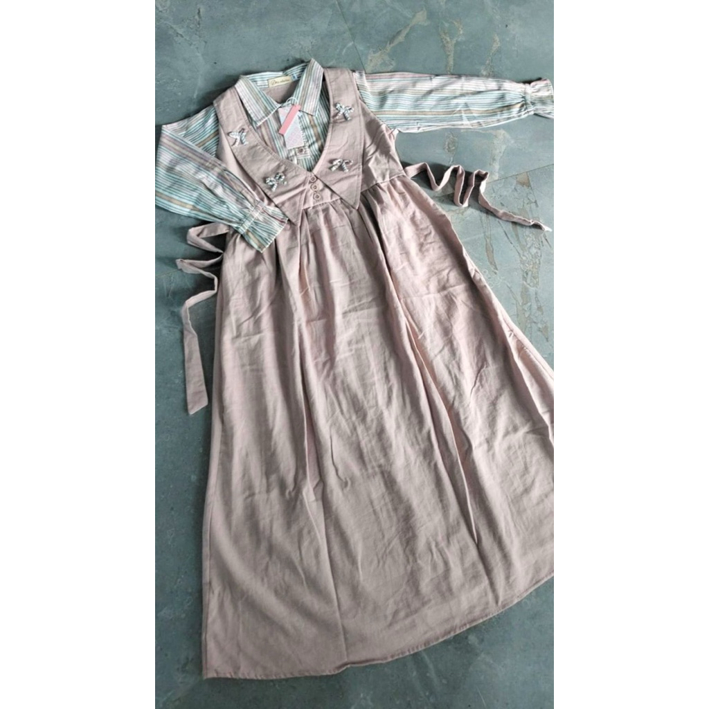 Gamis triset anak perempuan/ gamis salur Triset anak