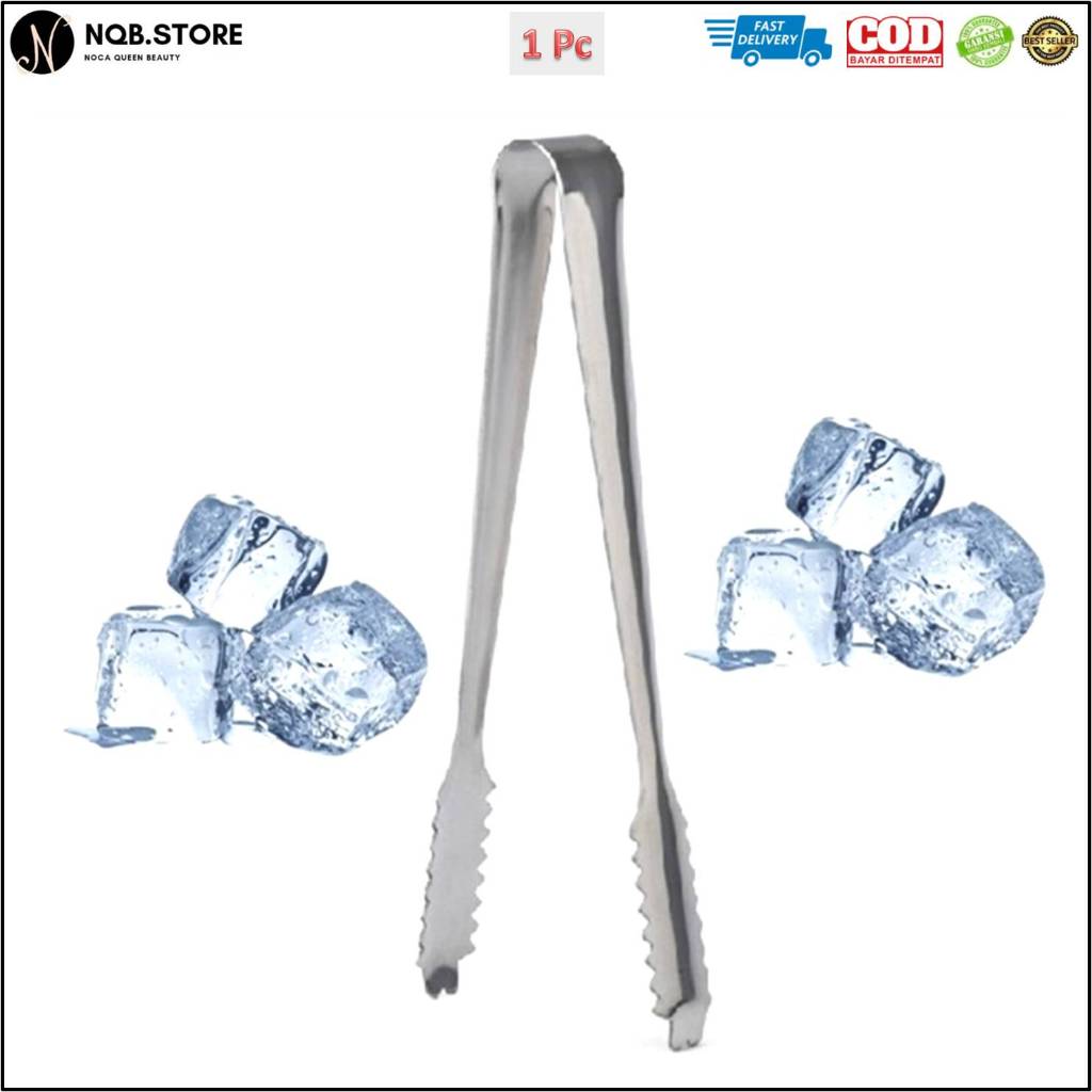 NQB - Capitan Es Batu Kecil Capit Makanan Gula - Penjepit Mini Ice Stainless