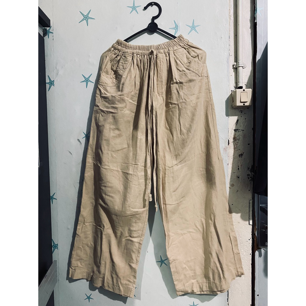 celana kulot cream wanita