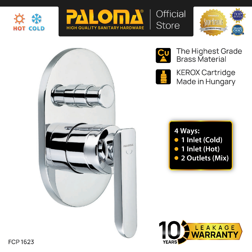 PALOMA FCP 1623 Keran Mixer 4 Lubang Wall Faucet Keran Tanam Built in Keran Wall Dinding Tembok Mixe