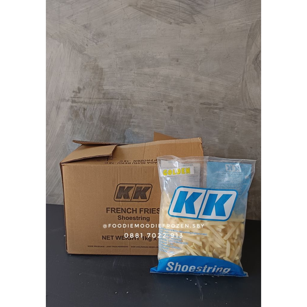 Kentang shoestring frozen KK 1kg/ kentang goreng KK/ French Fries shoestring KK frozen