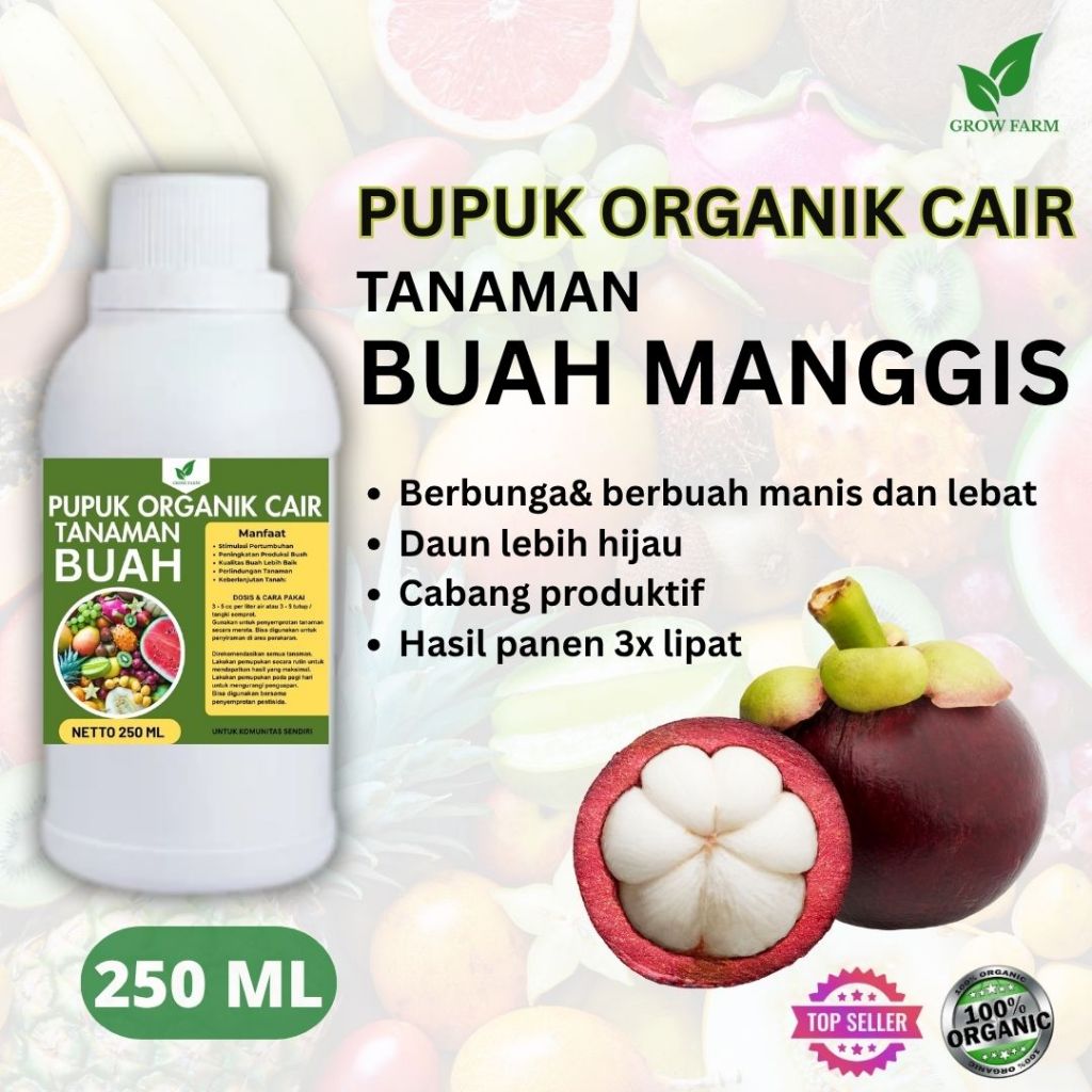 Pupuk Buah Manggis 250 ML /Pupuk Booster Manggis Cepat Berbuah Lebat/Pupuk Cair Manggis