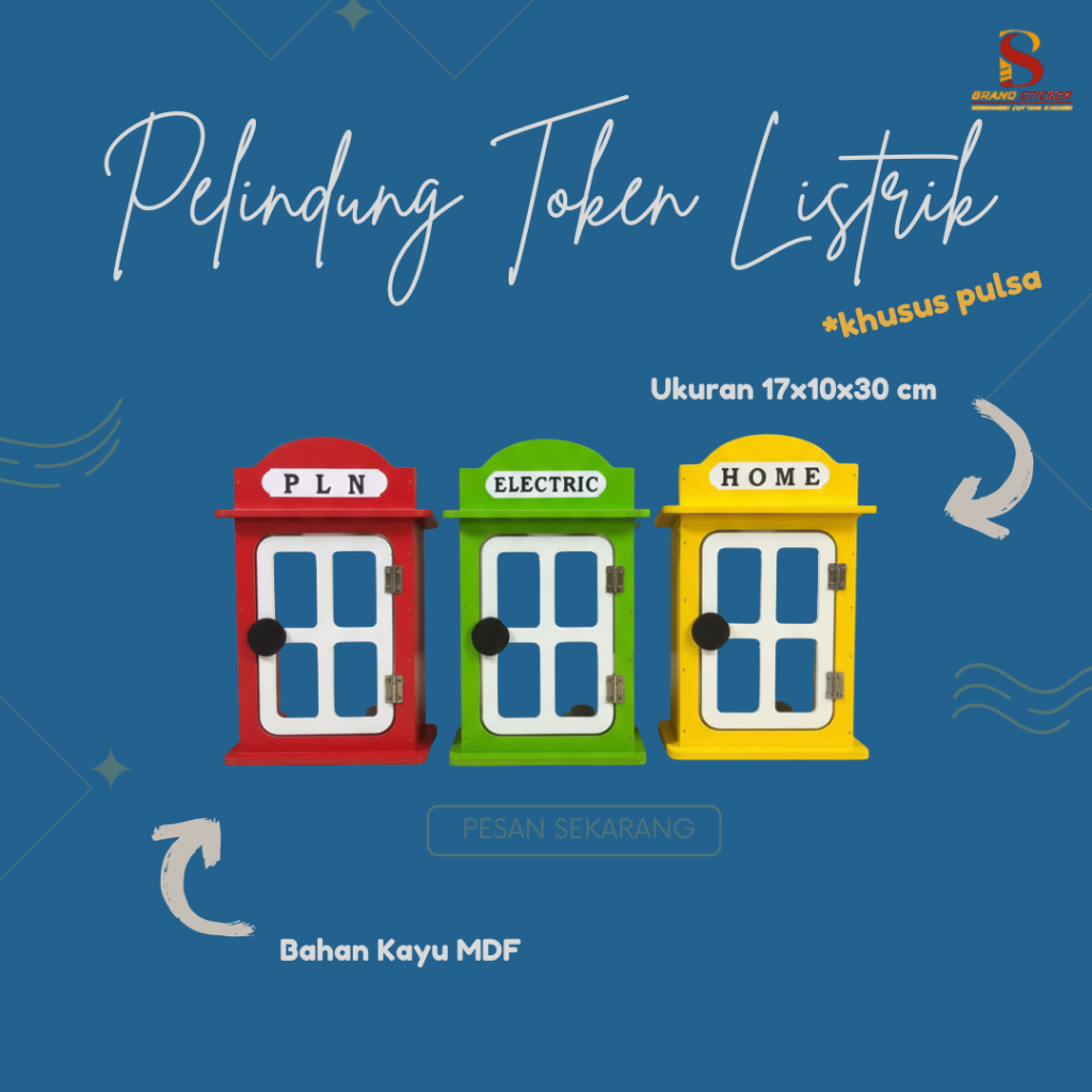 TERMURAH Box Meteran Listrik Token Model Telephone Kayu MDF Berkualitas