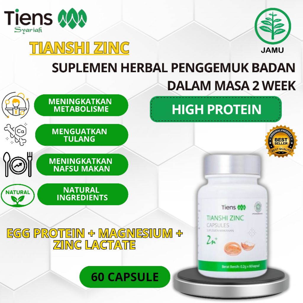 Tianshi Zinc Capsule | Suplemen Makanan Untuk Bantu Maksimal kan Tumbuh Besar Anak Panuhi Nutrisi Ra