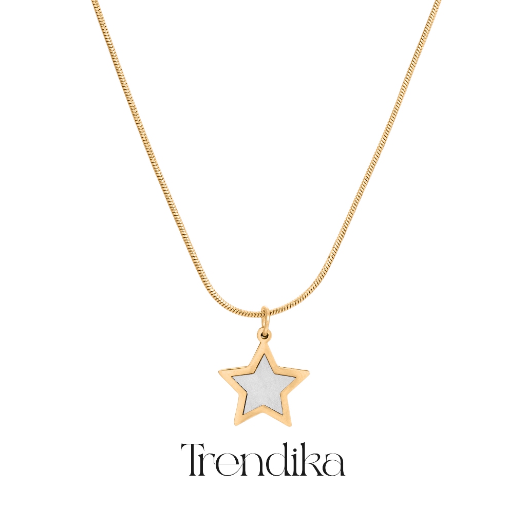 Trendika Kalung titanium bintang lima sudut wanita  N1074
