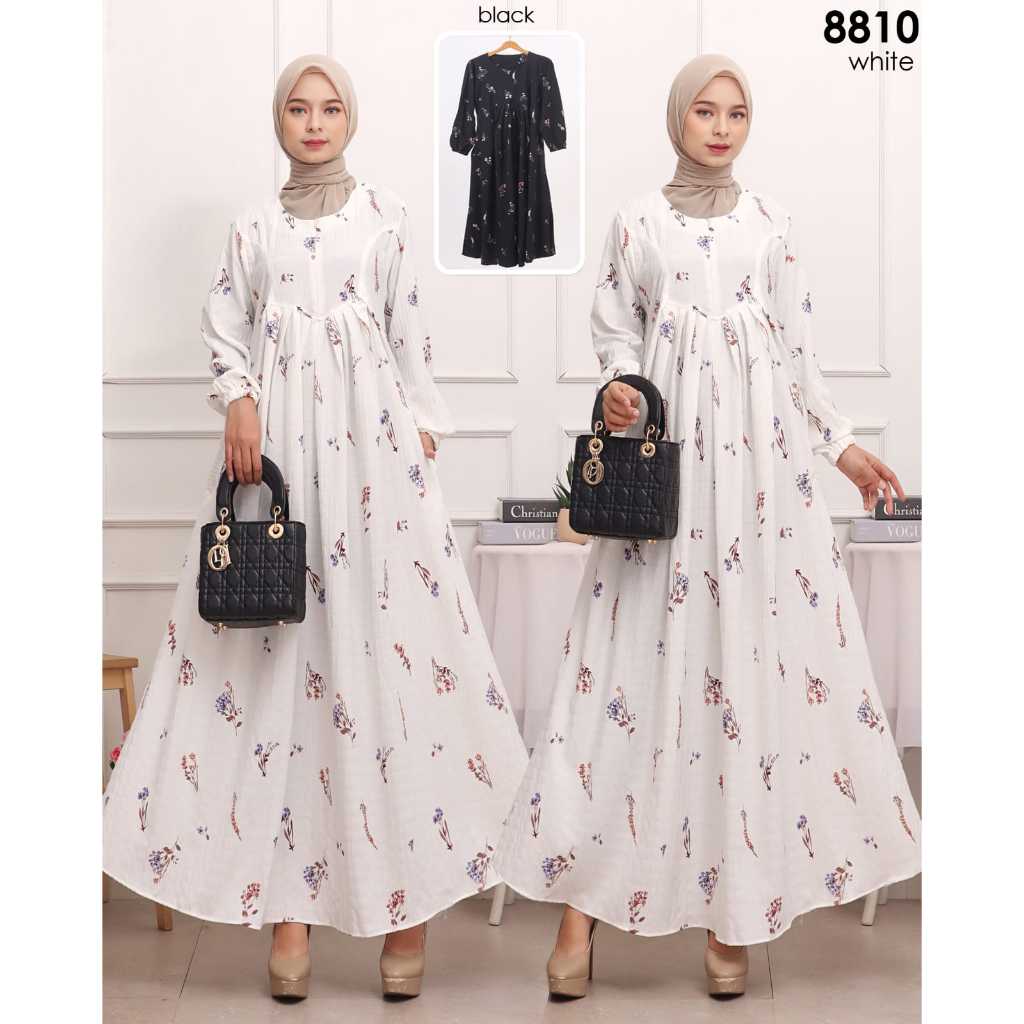 GAMIS MOTIF PRINT BAHAN CRINKLE PREMIUM