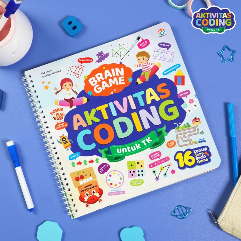 [ZIYADBOOKS] Brain Games Aktivitas Coding untuk TK + BONUS | FABEL HEWAN NUSANTARA | 100 Kendaraan P