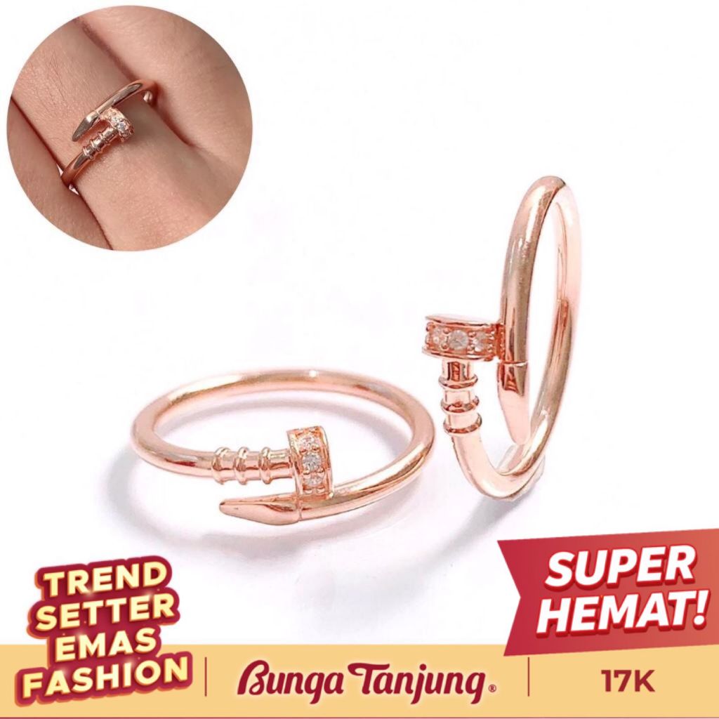 CINCIN PAKU - EMAS 17K - BUNGA TANJUNG