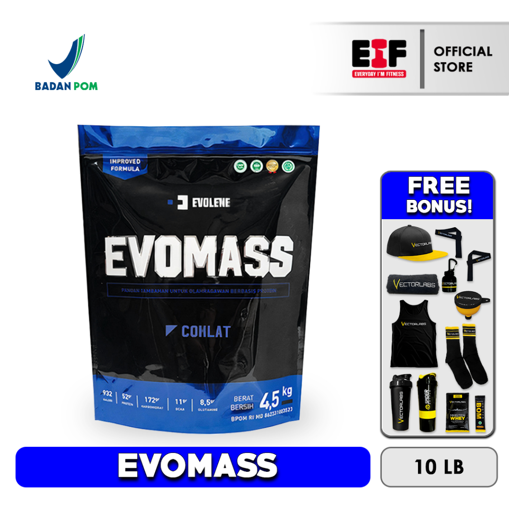 EVOLENE Evomass 10lbs /4.5kg - Penambah Berat Badan