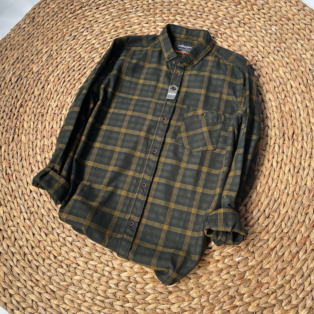 (BISA COD) Daily 053 Kemeja Flanel Terlaris Lengan Panjang Pria Wanita Hem Premium Quality Kameja Ke