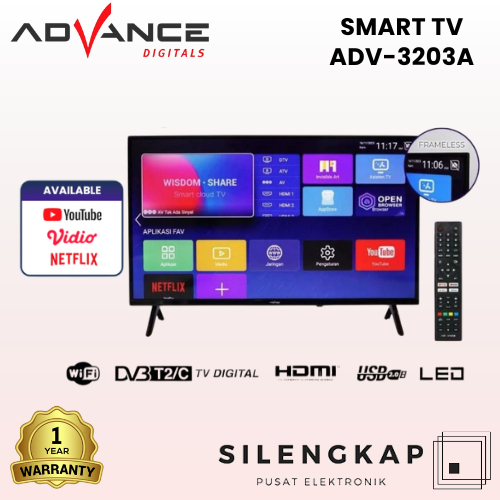 ADVANCE Smart TV ADV-3203A Android LED 32 Inch Garansi Resmi / 3203A