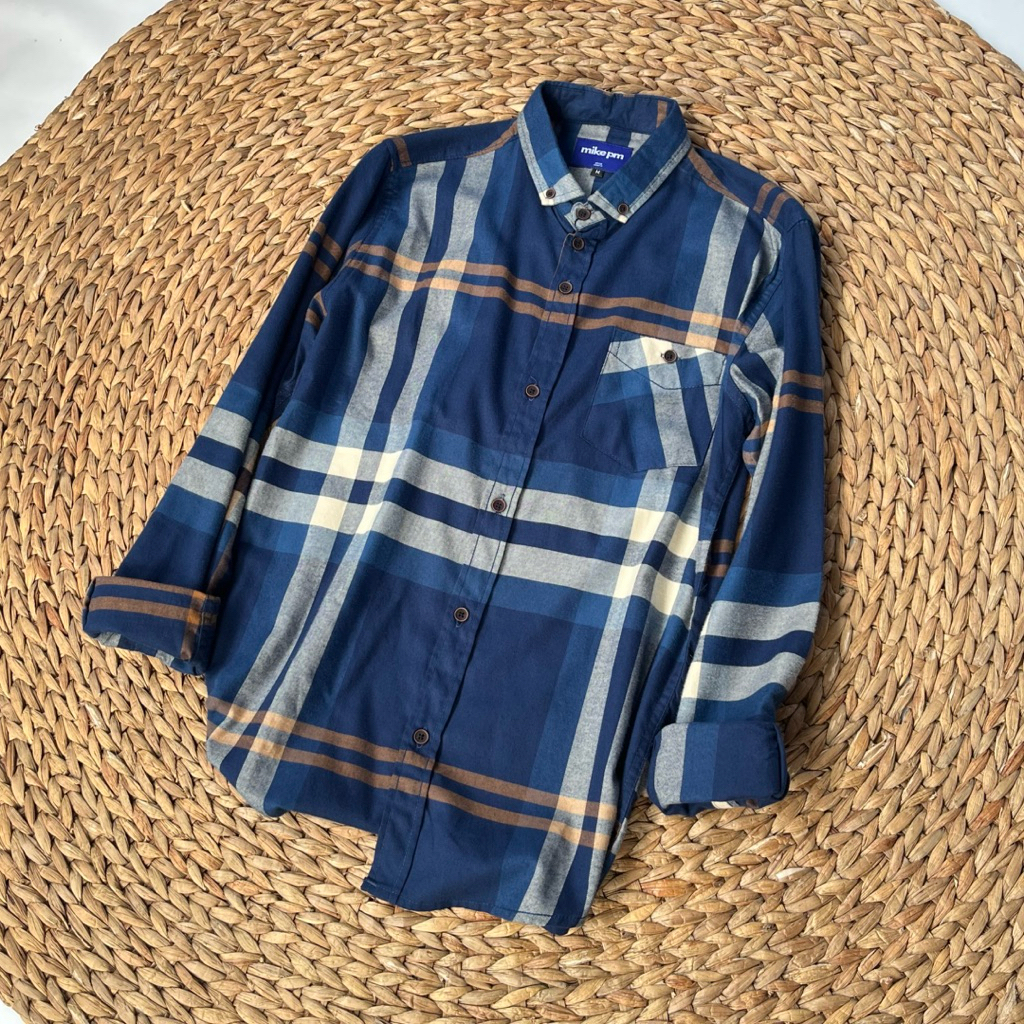 (BISA COD) Daily 035 Kemeja Flanel Terlaris Lengan Panjang Pria Wanita Hem Premium Quality Kameja Ke