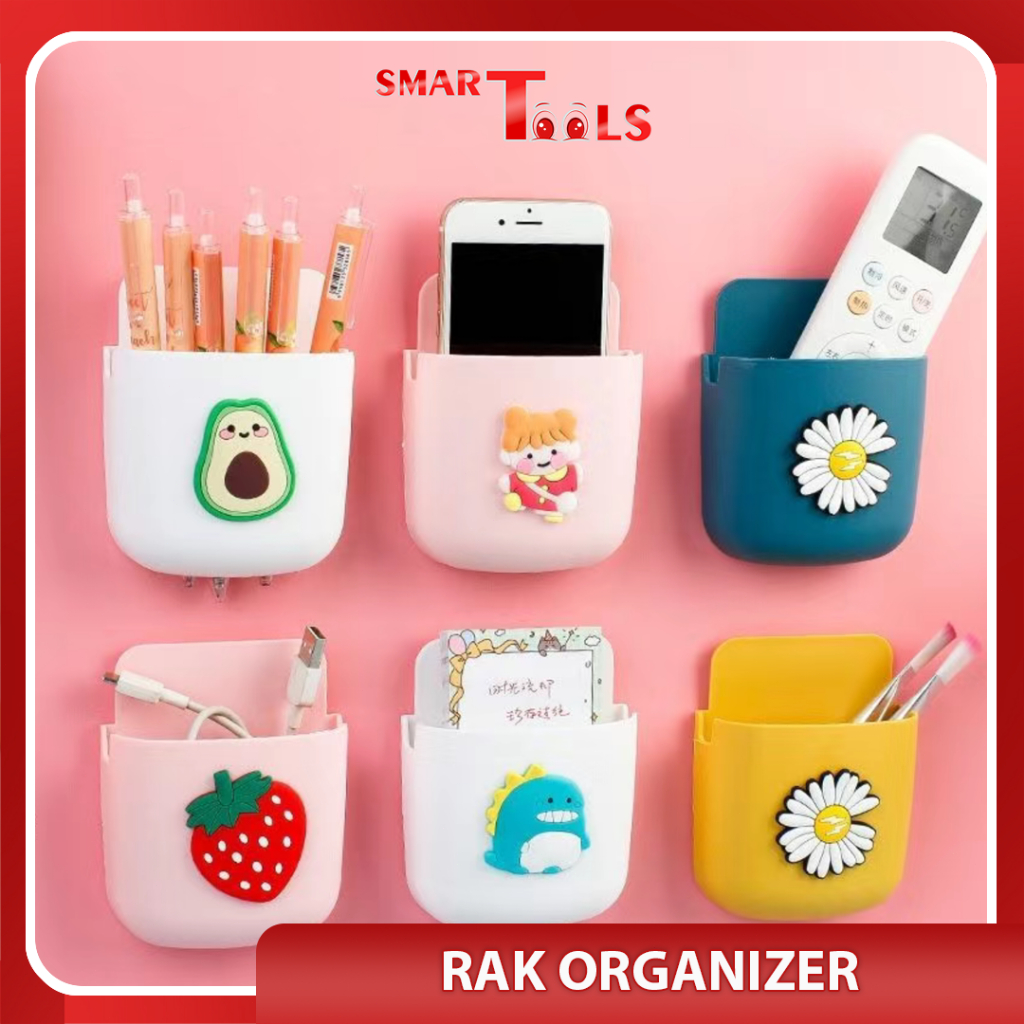 SmartTools - Rak Tempel Dinding Handphone Remote AC Dinding Tempel / Kotak Remote AC Tempel Motif
