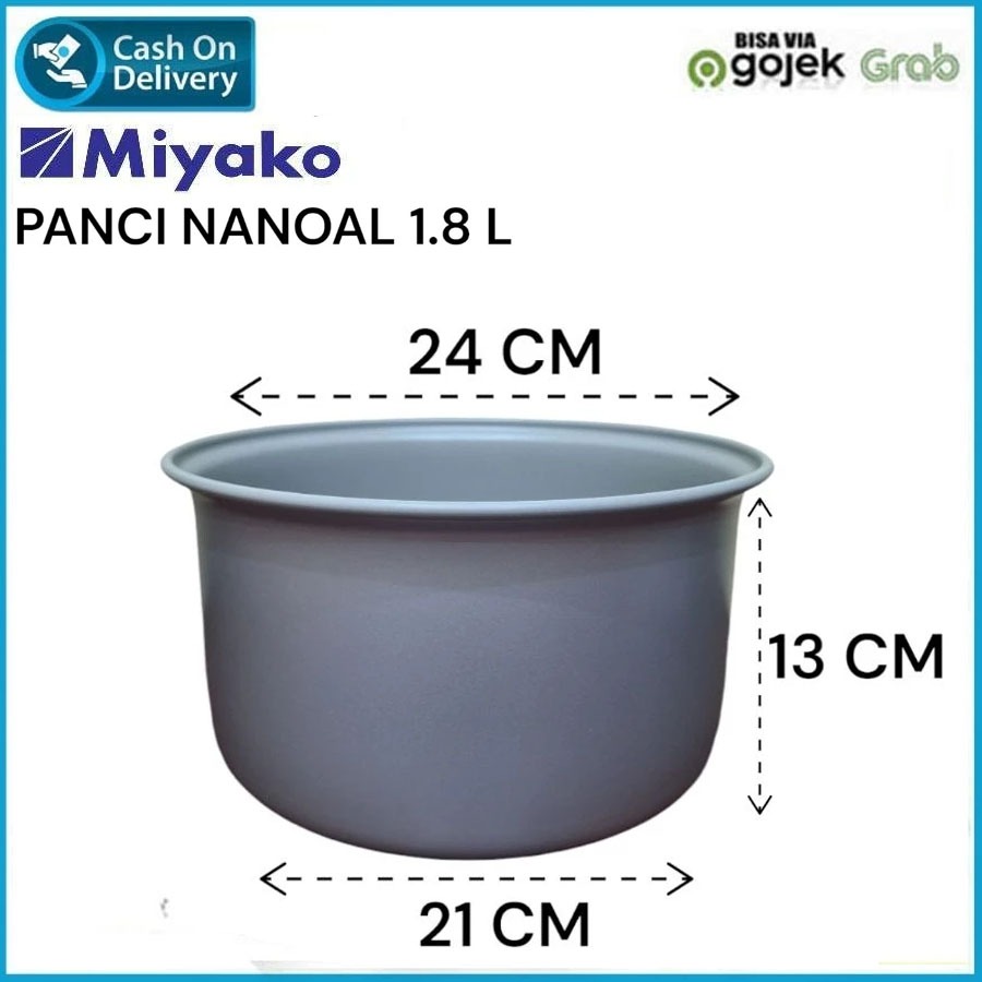 Panci Magic Com NANOAL 0.6 Liter 1.8 Liter Anti Lengket Original Miyako