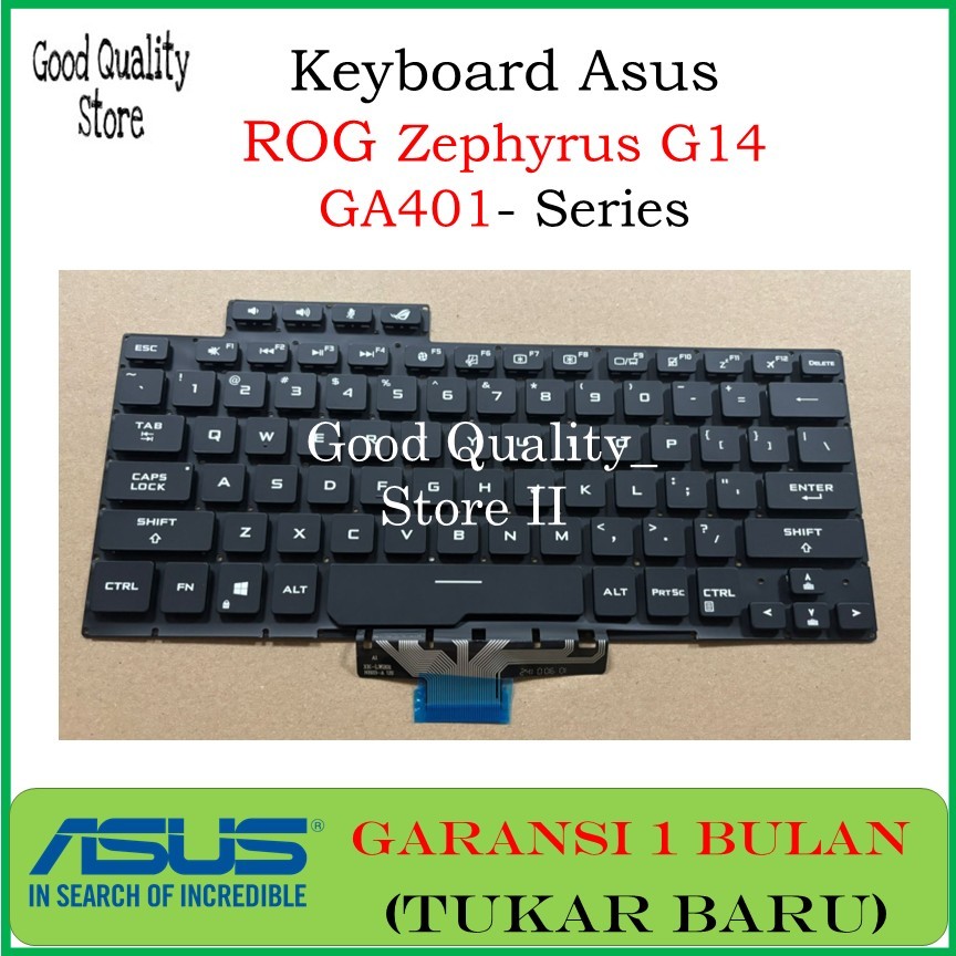 Keyboard Asus ROG Zephyrus G14 GA401 GA401U GA401M GA401I GA401IU GA401Q GA401IV GA401QH GA401QM Bac
