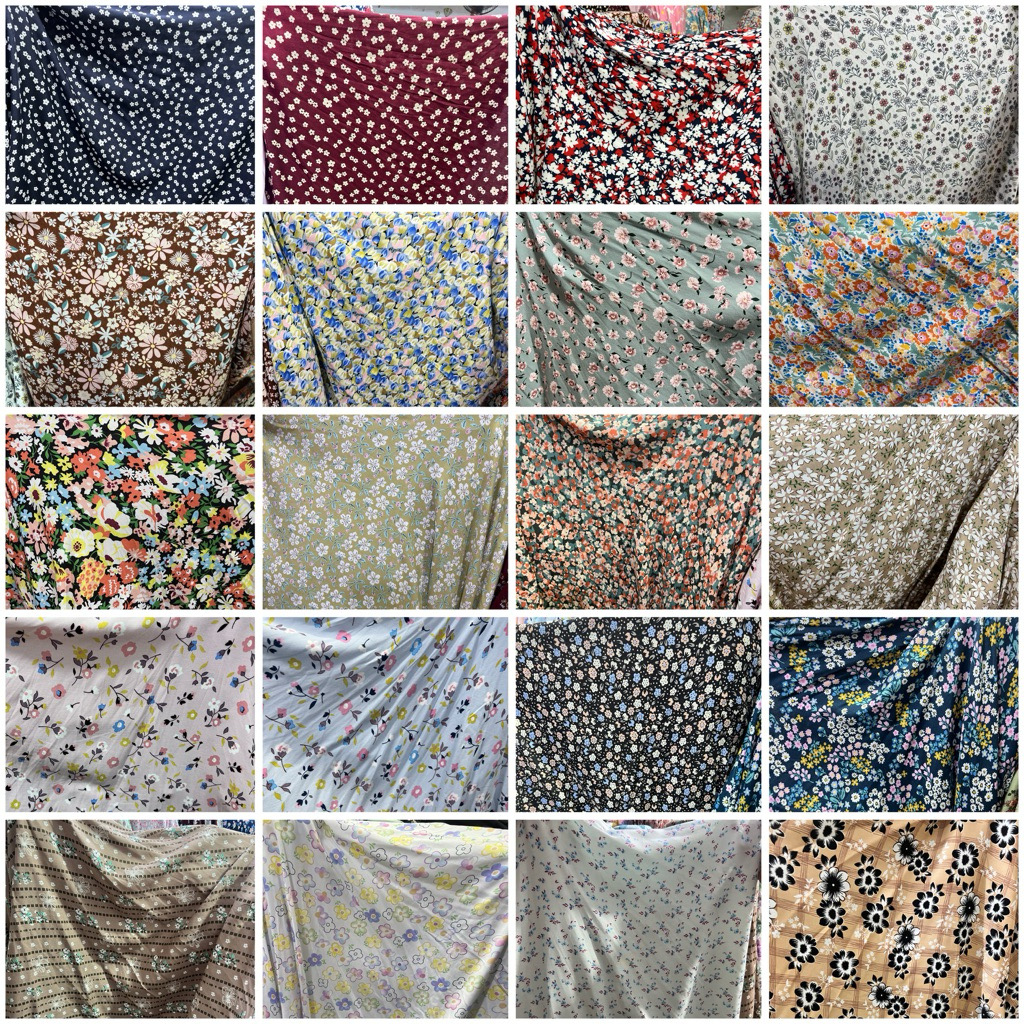 kain katun rayon bunga kecil kecil (harga tertera setengah meter) 29.10.25