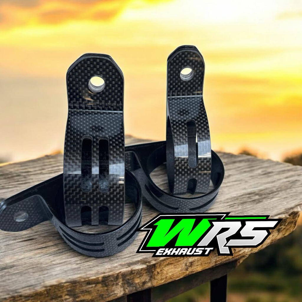 Klem Knalpot Klem Karbon Carbon Ninja 2 tak diameter 2,5 inchi Lobang 1 Lobang 2