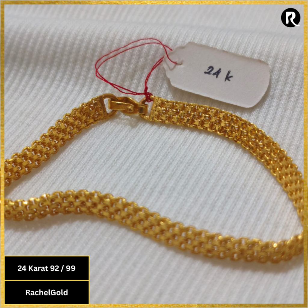Gelang emas 24 karat asli 99% Model Double 4