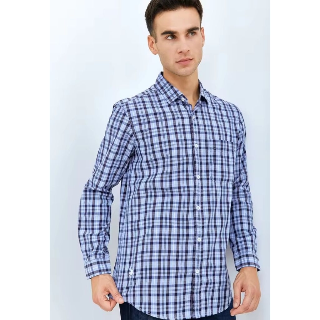 Kemeja Kotak Kotak Pria Original Lois KLL404