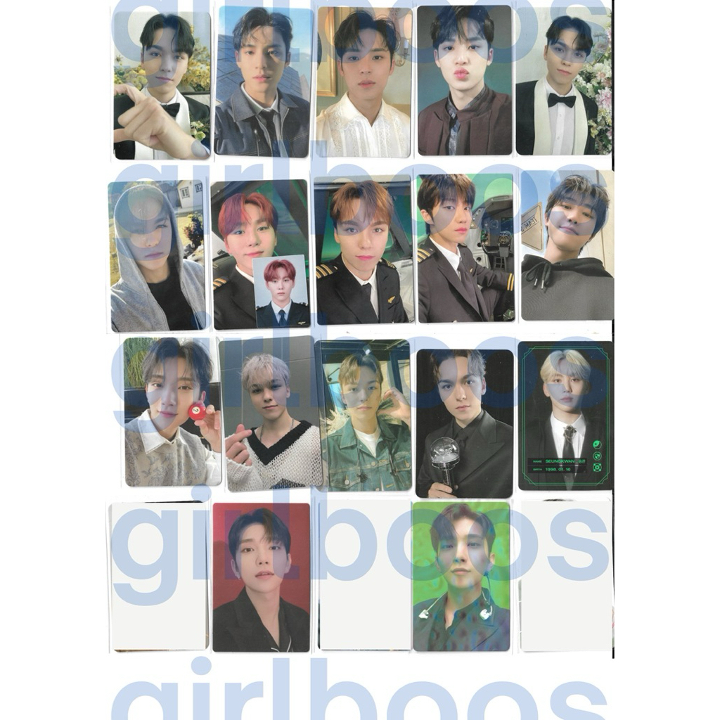 PC PHOTOCARD SEVENTEEN SVT MINGYU TOPBIR TOPI BIRU TADASHI/JUMATAN/CHU/LD [TAKE-ALL]