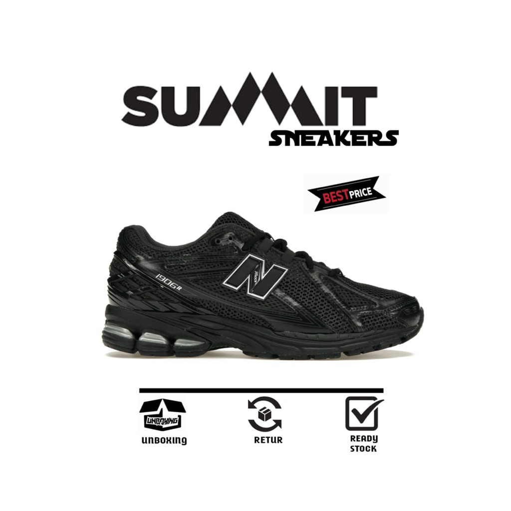 Sepatu Sneakers NB 1906R Black Metalic Silver