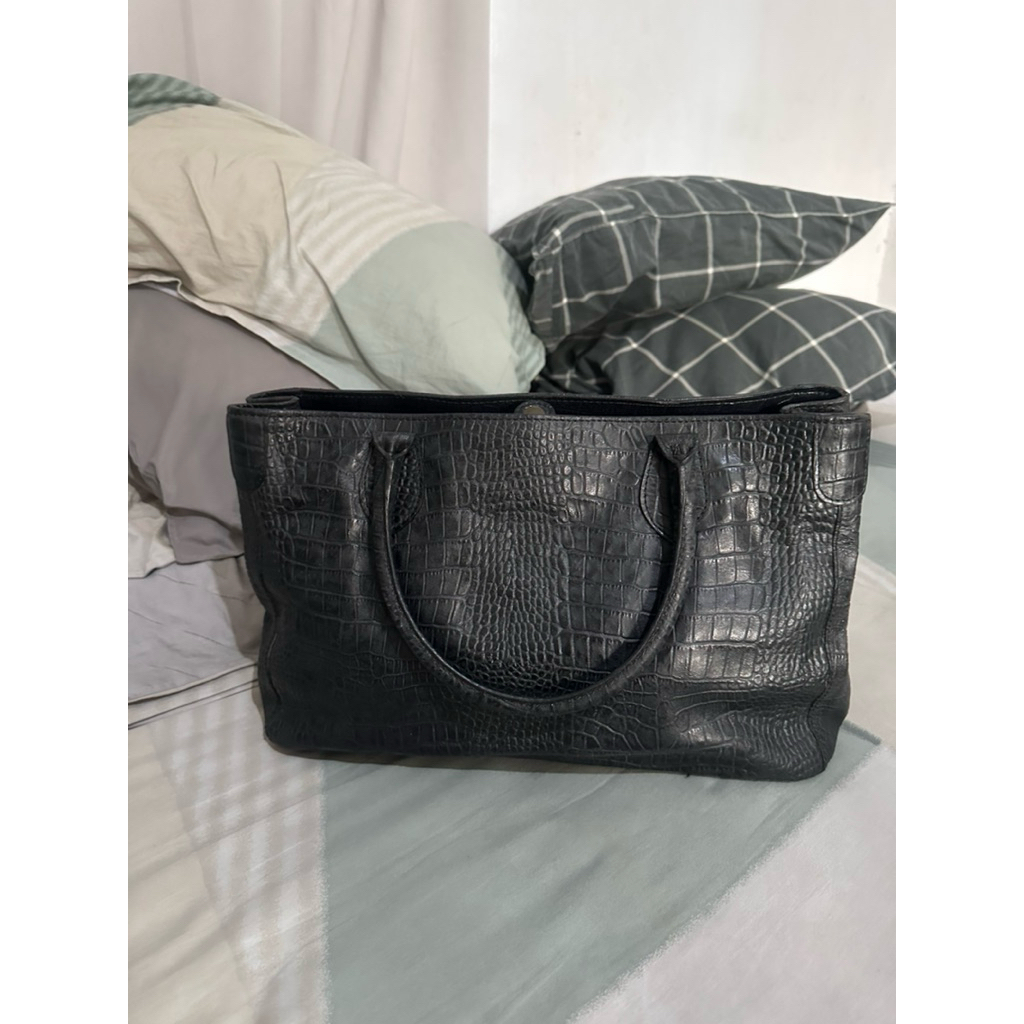 Preloved Tas Kulit Asli Genuine Crocodile Kulit Buaya Asli 38x26x15cm