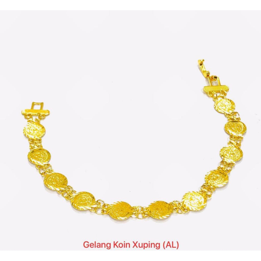 Gelang-Gelang Koin Emas Gelang Koin Titanium Gelang Koin Xuping Wanita Mewah dan Elegan