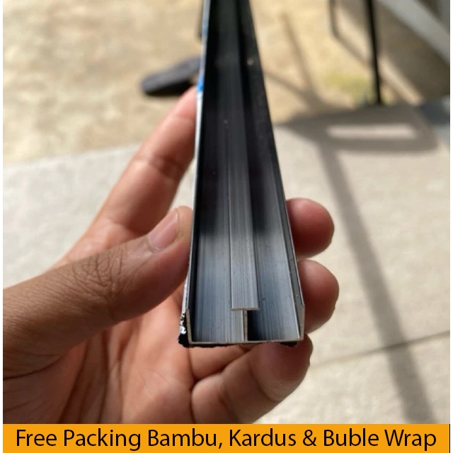 List Aluminium 2 Jalur Bentuk E atau M Kolong Dapur / Rell Untuk PVC Kolong Dapur / Rell Kolong Dapu