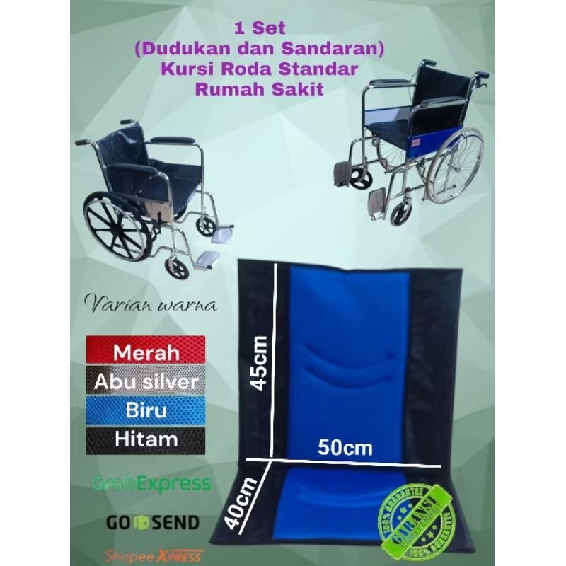 JOK KURSI RODA STANDART RUMAH SAKIT,SANDARAN DAN DUDUKAN KURSI RODA MEDIS