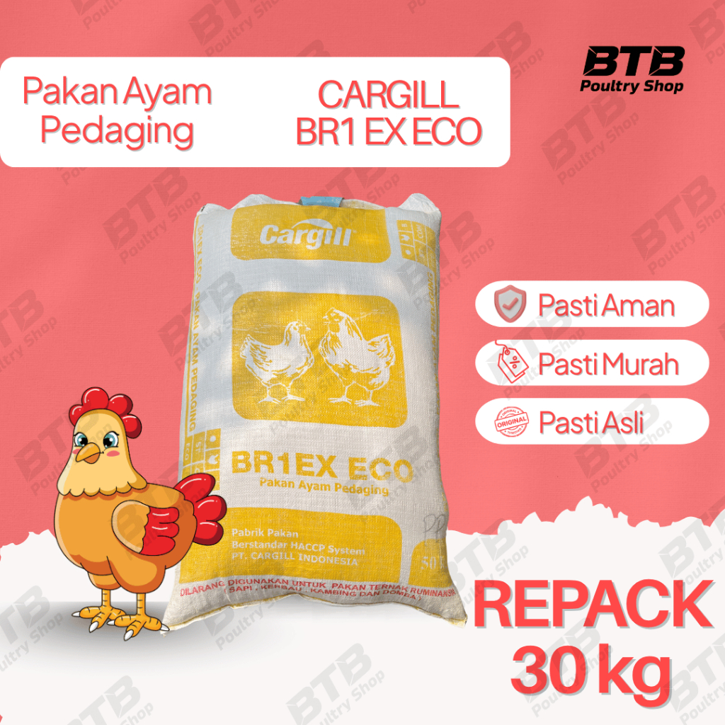 CARGILL BR1EX ECO Pakan Ayam Ras Pedaging Broiler Repack 30Kg | 10Kg