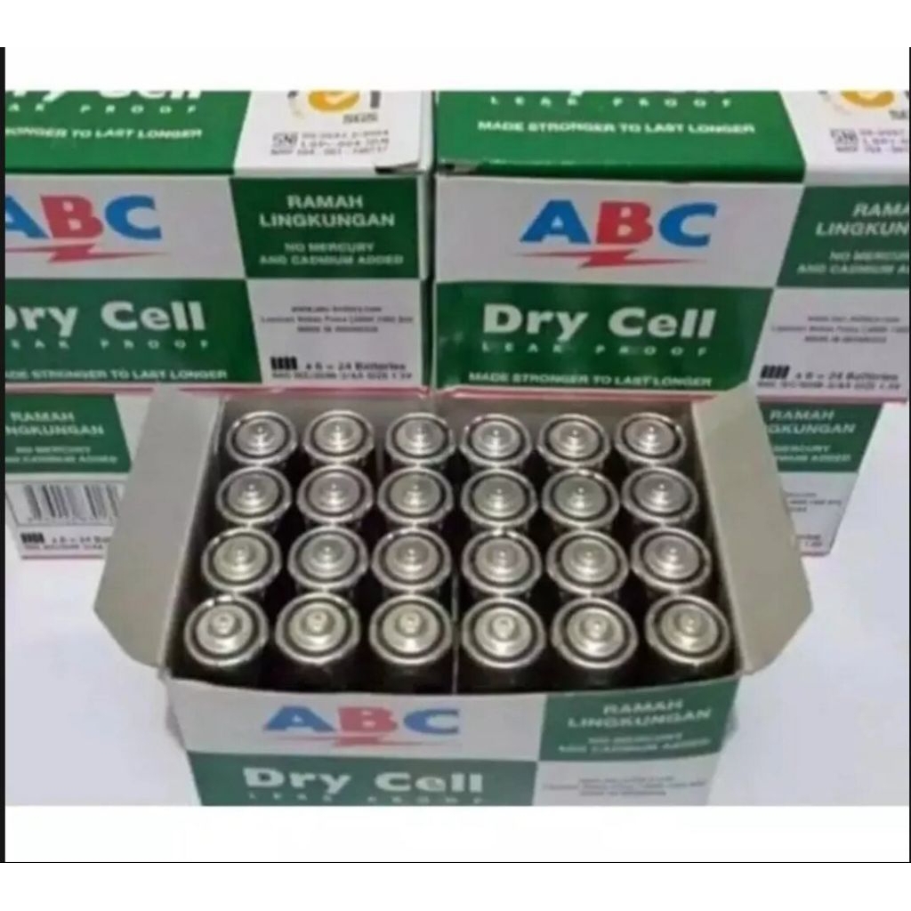 BATERAI  ABC AA / BATU BATRE  jam ABC AA hijau 1box 24Pcs