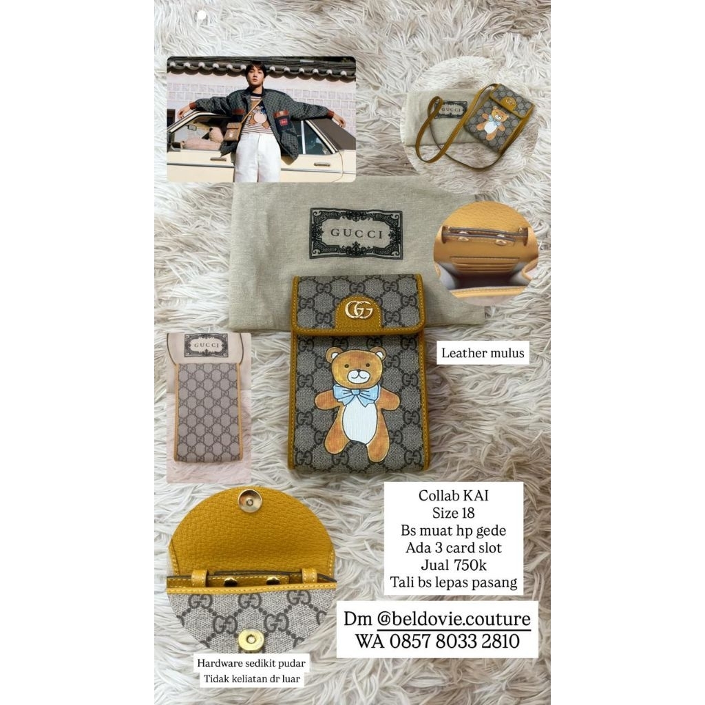 beldovie preloved (like new) - bag series | KAI EXO bear collab tas wanita handbag sling bag crossbo