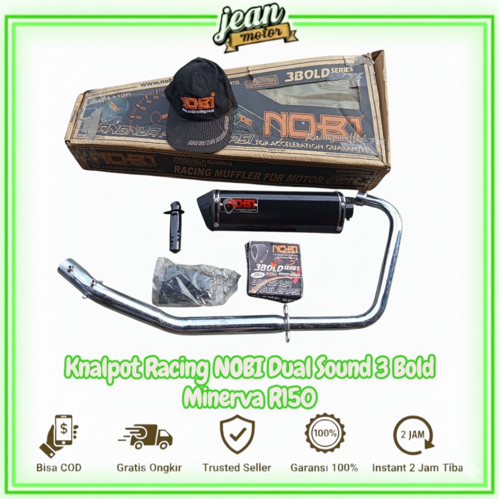 Knalpot Racing NOBI Dual Sound 3 Bold Minerva R150 – Suara Gahar & Sporty Look