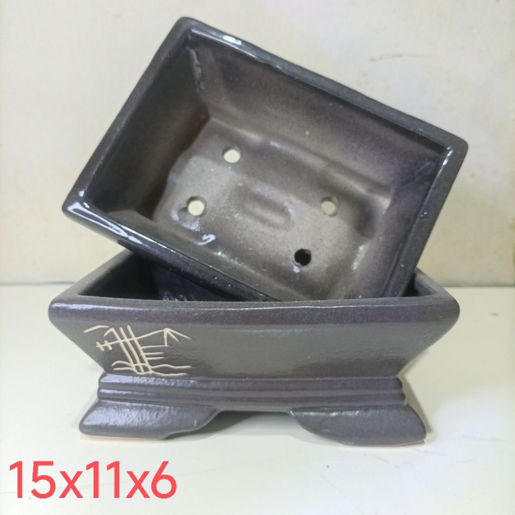 Pot keramik persegi panjang 15