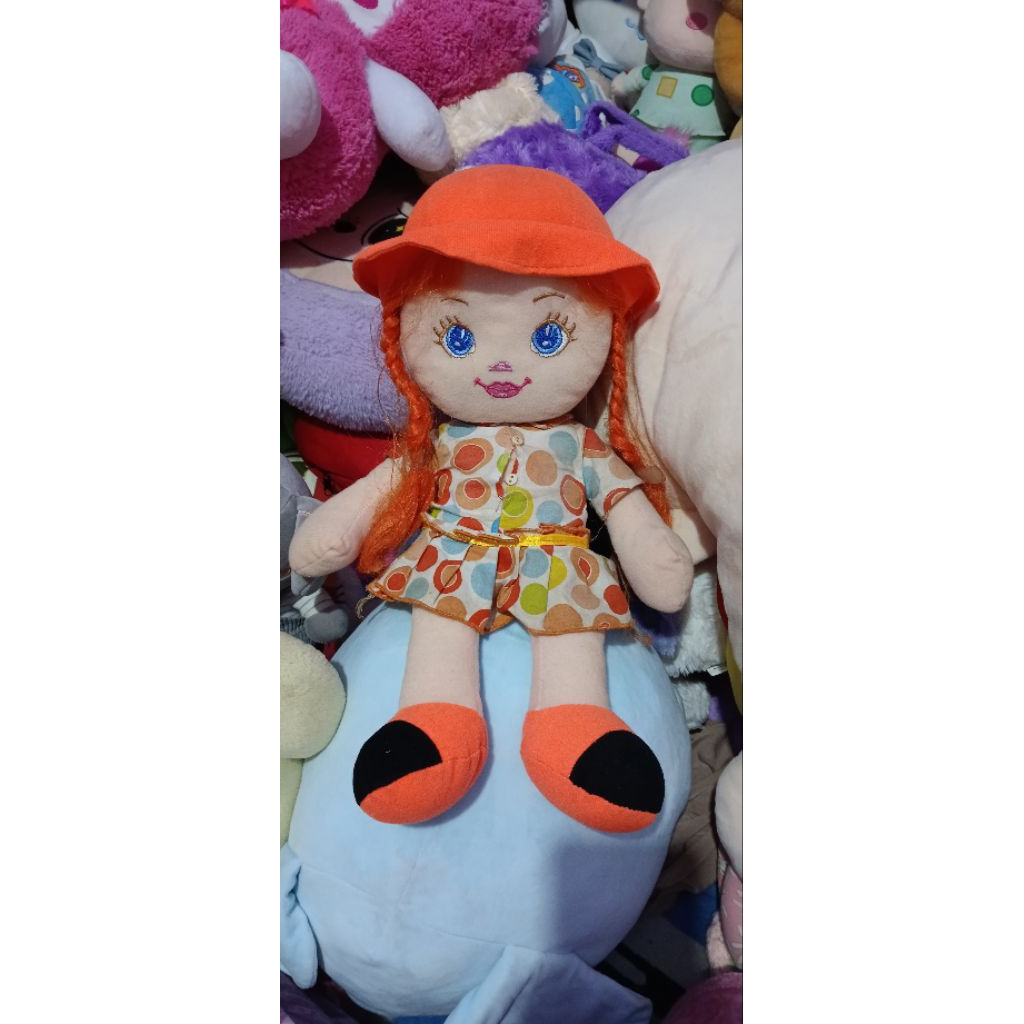 Boneka Cewek Dress Oren / Boneka Cewek Cantik