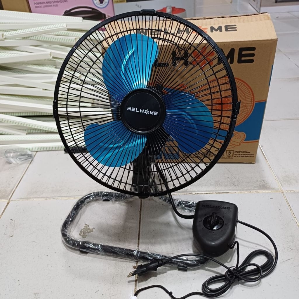 WELHOME KIPAS ANGIN 10 INCI BALING BESI 2 IN 1 DAPAT DI TEMBOKIN / KIPAS ANGIN BESI