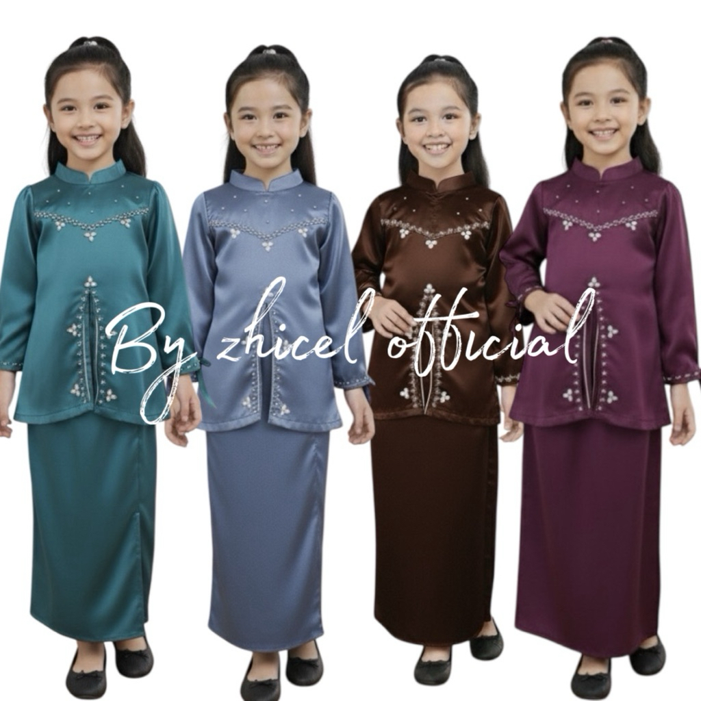 one set elliza baju kurung melayu anak perempuan baju pesta desain payet mutiara sesuai foto baju ku