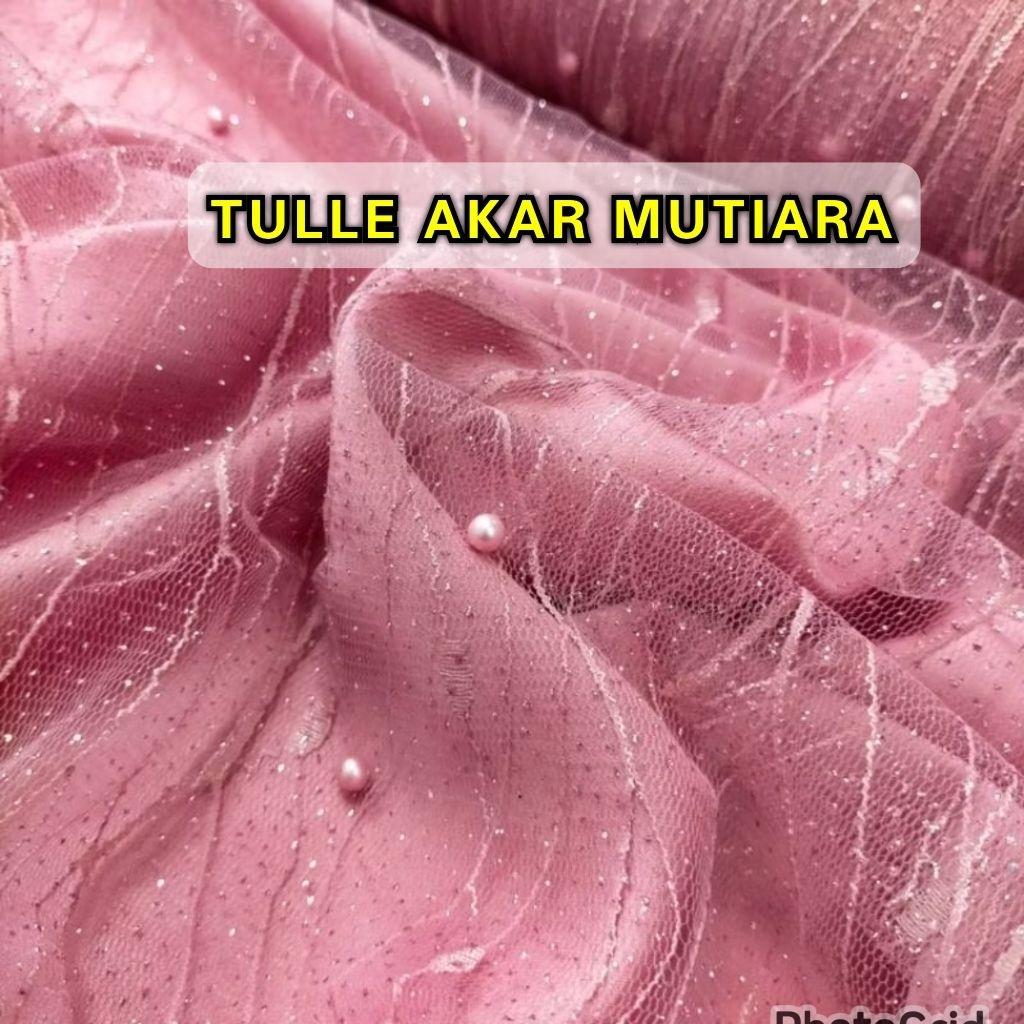 Kain Tile Akar Mutiara / Tile Glitter Tile Nobita / Tulle lulu / Tile Glitter Mutiara