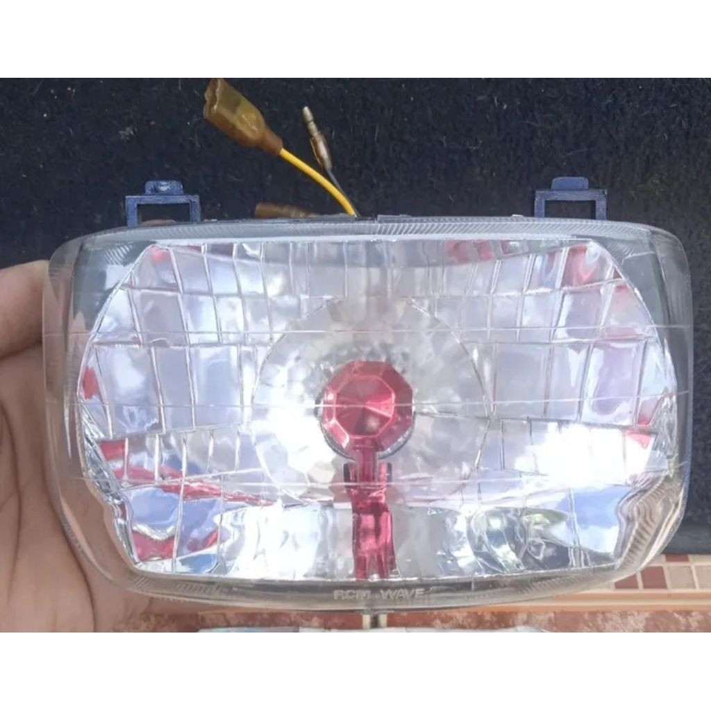 Reflektor headlamp Supra x lama/Supra 100 Original RCM Thailand (model kristal)