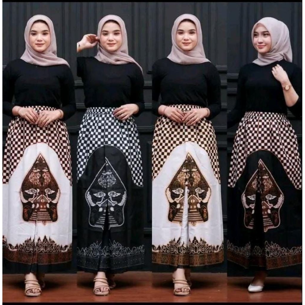Sarung Instan Dewasa Cewek Cowok Model Rok Santri Putri Kekinian Tali Pinggang Katun Wayang Gunungan